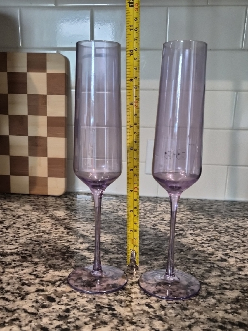 Lavender 10" Tall Champagne Flutes - Set of 2 - Picture 5 of 5